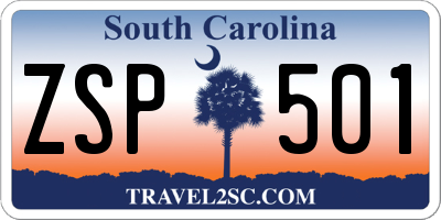 SC license plate ZSP501