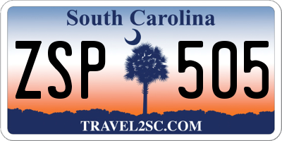 SC license plate ZSP505