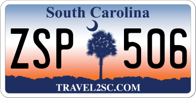 SC license plate ZSP506