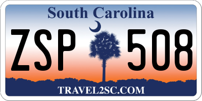 SC license plate ZSP508