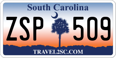 SC license plate ZSP509