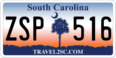 SC license plate ZSP516