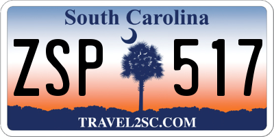 SC license plate ZSP517