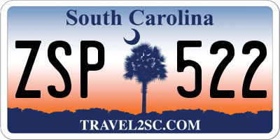 SC license plate ZSP522