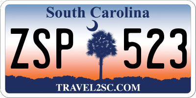 SC license plate ZSP523