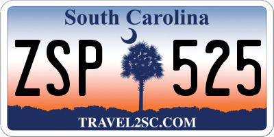 SC license plate ZSP525