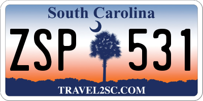 SC license plate ZSP531