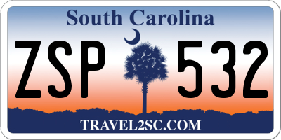 SC license plate ZSP532