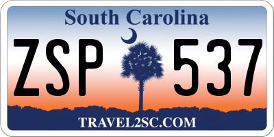 SC license plate ZSP537