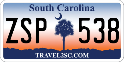 SC license plate ZSP538