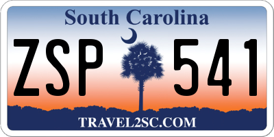 SC license plate ZSP541