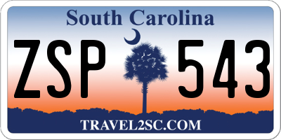 SC license plate ZSP543