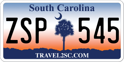 SC license plate ZSP545