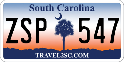 SC license plate ZSP547