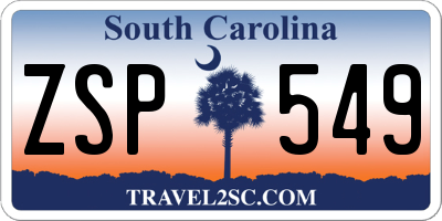 SC license plate ZSP549