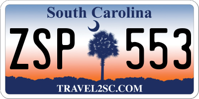 SC license plate ZSP553