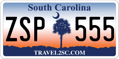 SC license plate ZSP555