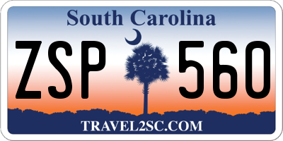 SC license plate ZSP560