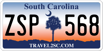 SC license plate ZSP568