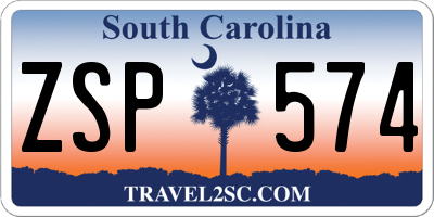SC license plate ZSP574