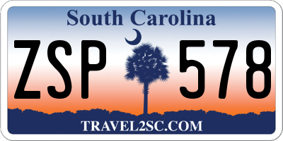 SC license plate ZSP578