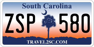 SC license plate ZSP580