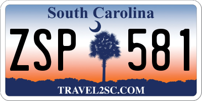 SC license plate ZSP581