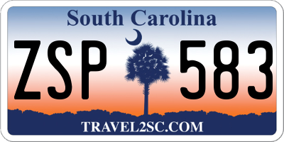 SC license plate ZSP583