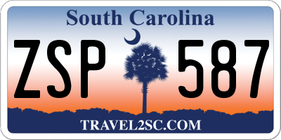 SC license plate ZSP587