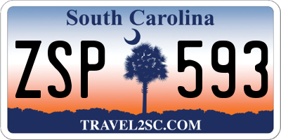 SC license plate ZSP593