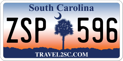 SC license plate ZSP596