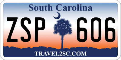 SC license plate ZSP606