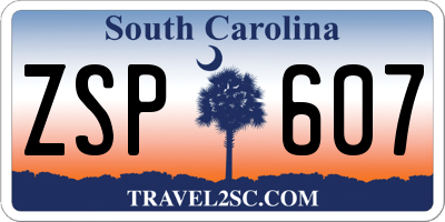 SC license plate ZSP607