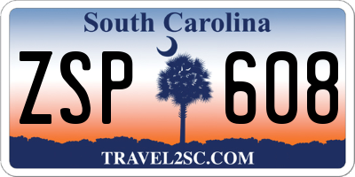 SC license plate ZSP608