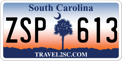 SC license plate ZSP613