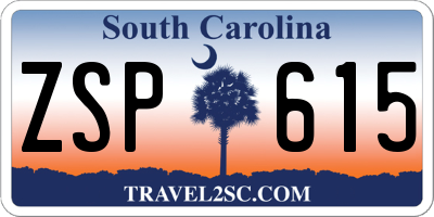 SC license plate ZSP615