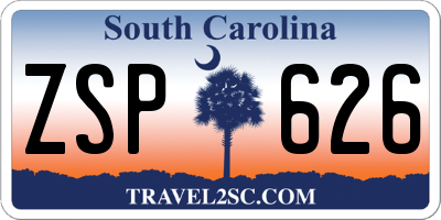 SC license plate ZSP626