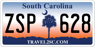 SC license plate ZSP628