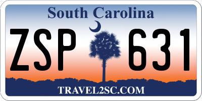 SC license plate ZSP631