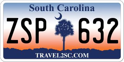 SC license plate ZSP632