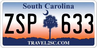 SC license plate ZSP633