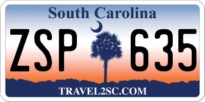 SC license plate ZSP635