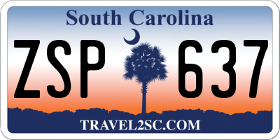 SC license plate ZSP637