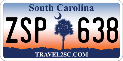 SC license plate ZSP638