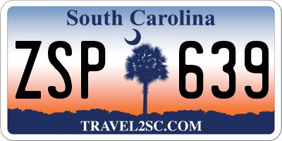 SC license plate ZSP639
