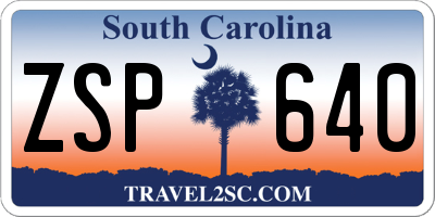 SC license plate ZSP640