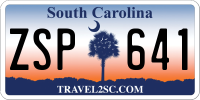 SC license plate ZSP641