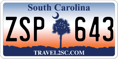 SC license plate ZSP643