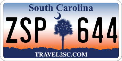 SC license plate ZSP644