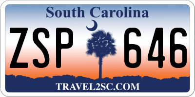 SC license plate ZSP646